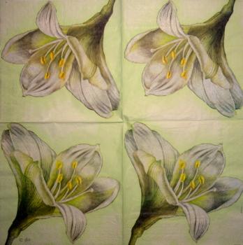 179 Lilies - 3-ply (green)  - Ambiente